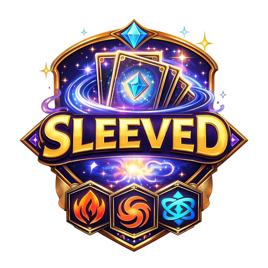 Sleeved trading card emblem